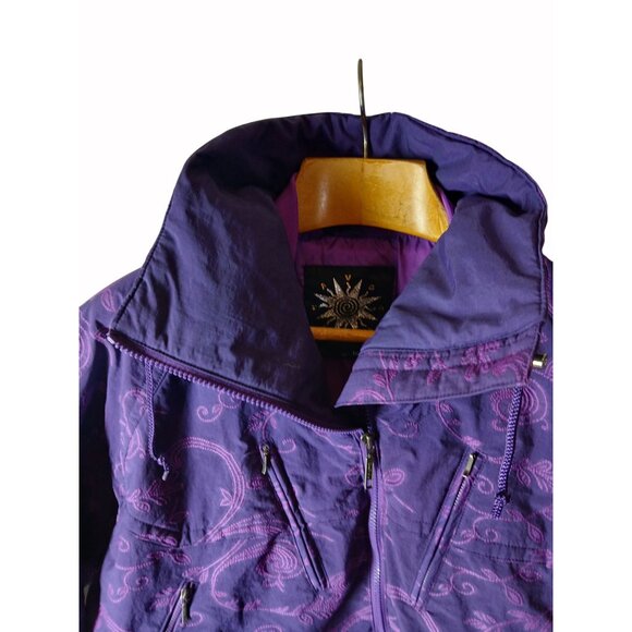 Vintage Havoc Purple Snow Ski Jacket Pockets Size 14 Made In Korea Pull Over - Picture 7 of 16